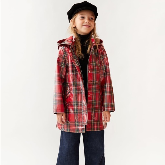 zara plaid raincoat
